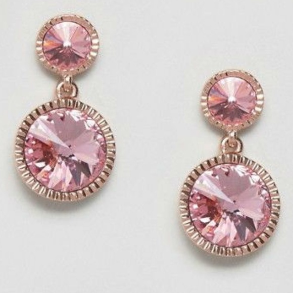 💕TED BAKER LONDON💕 Ronda Rivoli Crystal Earrings ~ Pale Pink NWT - Picture 4 of 8